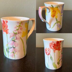 Dining Collection Floral Bone China Cup ~ Daffodils ~ Tulips ~ Hyacinths